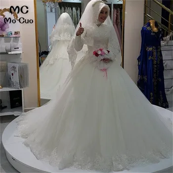Lorie White Robe De Mariage Arabic Muslim Wedding Dress Long Sleeve Crystal Hijab Bride Dress With Feather Vestidos De Novia Buy At The Price Of 97 49 In Aliexpress Com Imall Com
