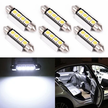 

50000 Hours LED Bulb White Car Map LED Light Bulb Low Power Consumption White 4 SMD Festoon