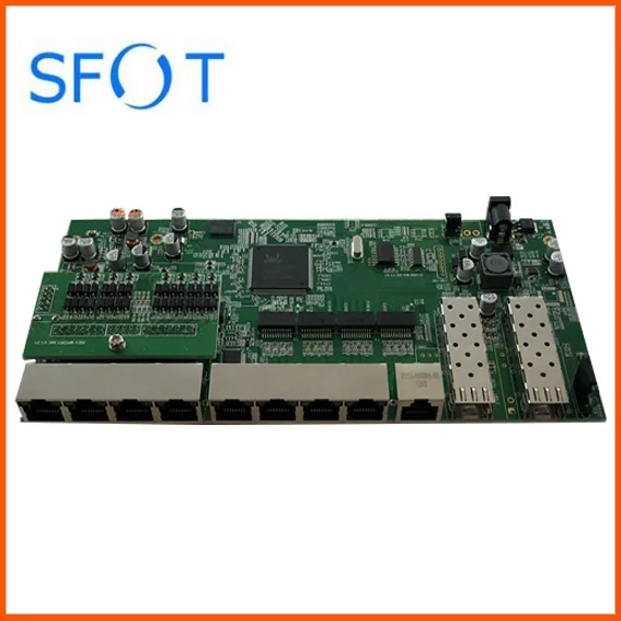 

POE reverse Switch board with web management, 2 Port SFP + 8 Ports GE Rj45 Operational PD switch