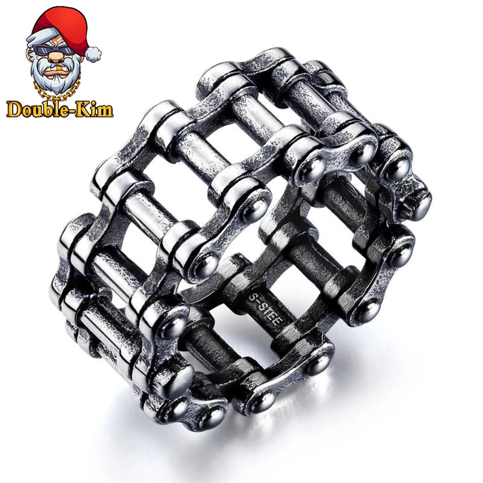 

Personalized Bicycle Chain Ring Titanium Stainless Steel Material Rings Hip-Hop RAP Street Culture Fashion Trendy Man Jewelry