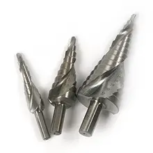 3 Pics HSS6542 M2 steel Spiral Groove Unibit Step Drill Bit Set for Stainl