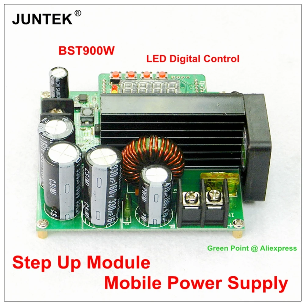 

900W High Efficiency 95% Digital ControlDC-DC IN 8-60V OUT 10-120V Boost Converter Step Up Module Mobile Power Supply 15A