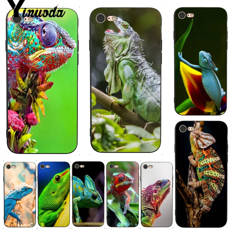 Yinuoda For Iphone 7 6 X Case Animal Iguana Chameleon Lizard