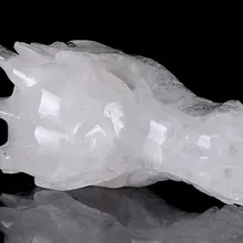 Xd j00546 Ясно Кварцевый Резонатор Резные Хрустальный Дракон Череп Исцеление Рейки