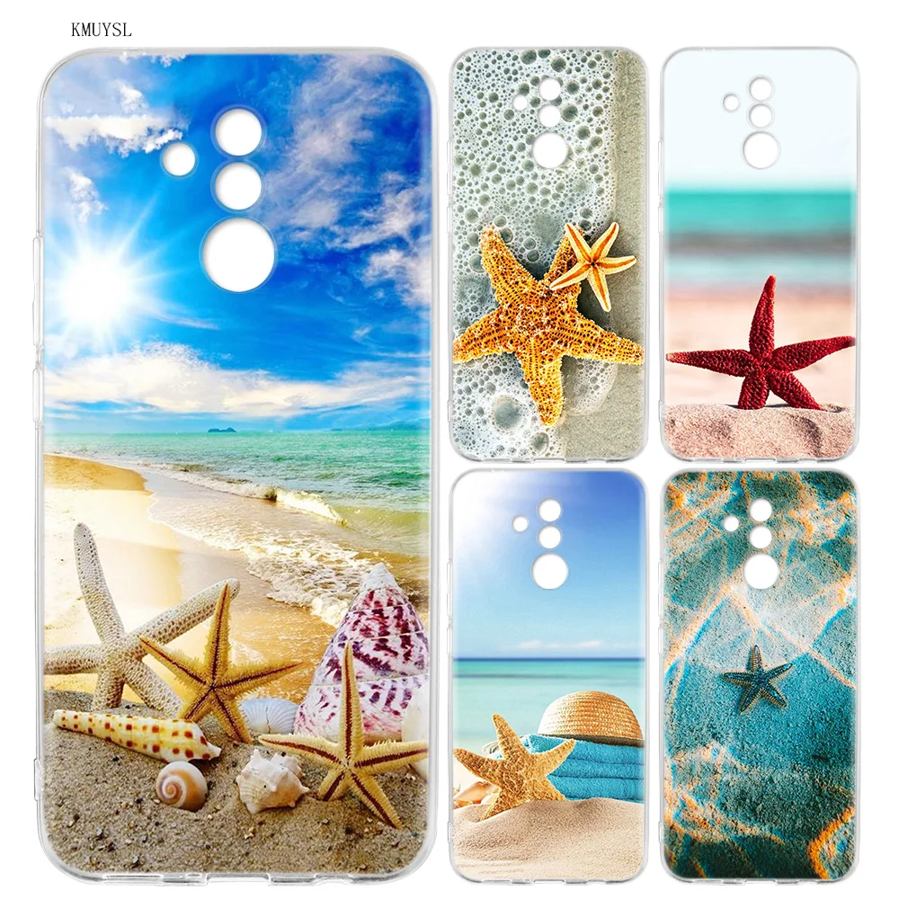 

KMUYSL nature underwater sea turtle shell conch Starfish Silicone Case for Huawei Mate 20 Lite Honor 10 8X Play Y6 Y5 Y7 Y9 Prim