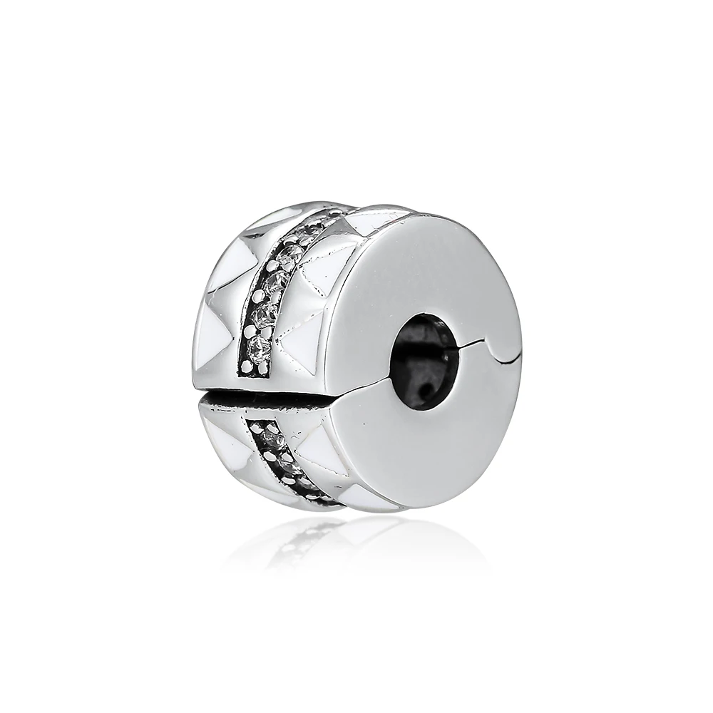 

CKK Bead Charm Sterling Silver 925 Charms Original Jagged Lines Clip Beads Fits Pandora Bracelet Jewelry Making kralen perle