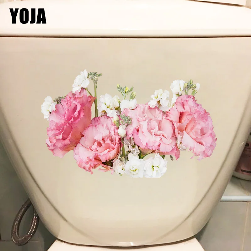 

YOJA 21.4X13.1CM Real Shot Beautiful Flower Cluster Bathroom Toilet Decor Home Wall Sticker Decal T1-1904