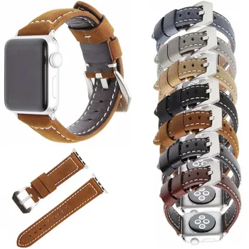 

Replacement Watch Band for Apple Watch Series 1/2/3 Strap 42mm 38mm Vintage Genuine Leather Band for Apple iWatch Bracelet
