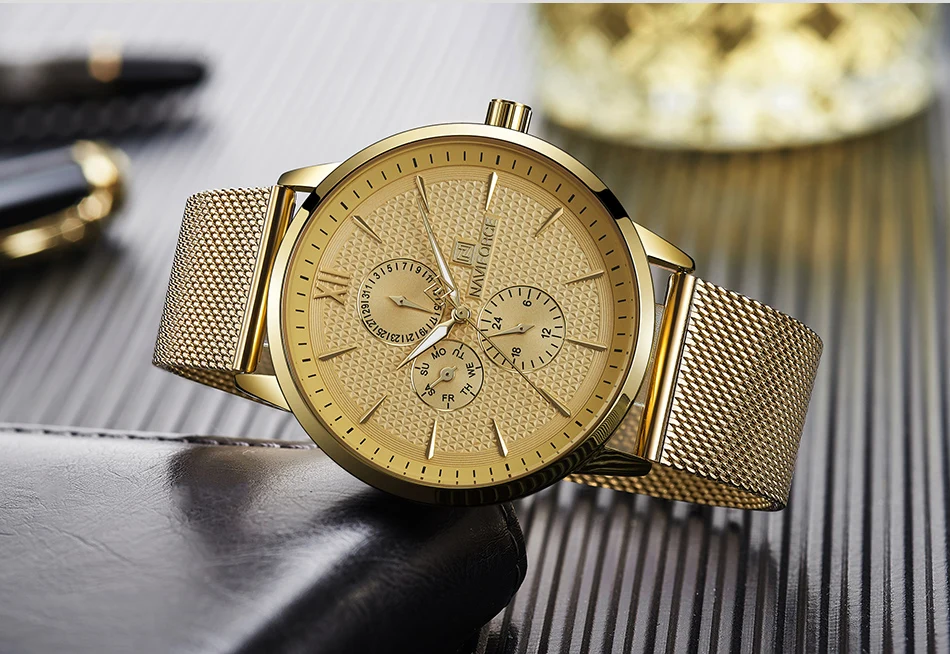 Топ люксовый бренд NAVIFORCE мужские s часы водонепроницаемые часы мужские Стальные кварцевые часы мужские деловые наручные часы с коробкой набор для продажи