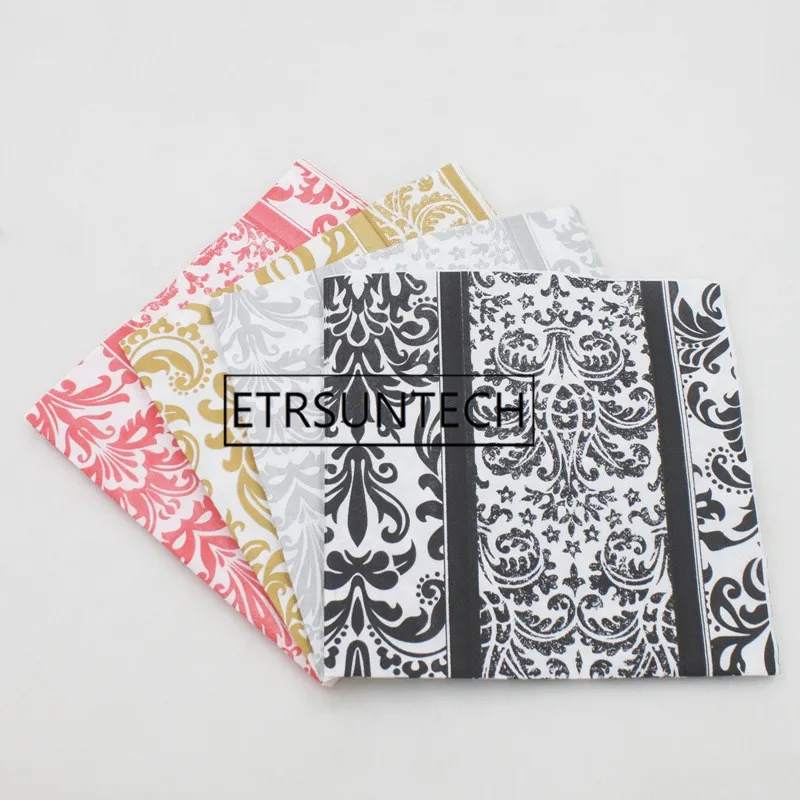 

50packs Printed Vintage Damask Flower Paper Napkins Event Party Tissue Napkins Decoration Serviettes