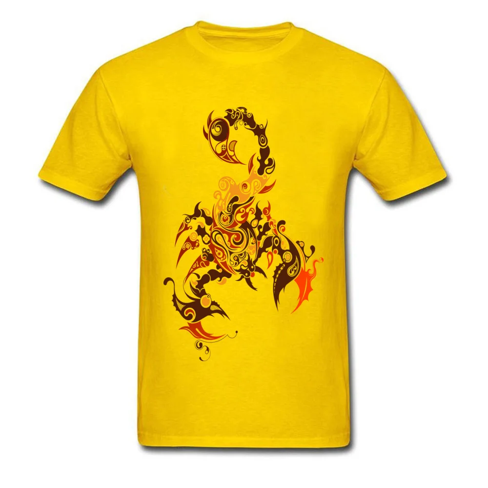 Batik Art Scorpion Cute Boy T Shirts Round Collar Short Sleeve 100% Cotton Fabric Tops Shirt Custom Tshirts Top Quality Batik Art Scorpion yellow