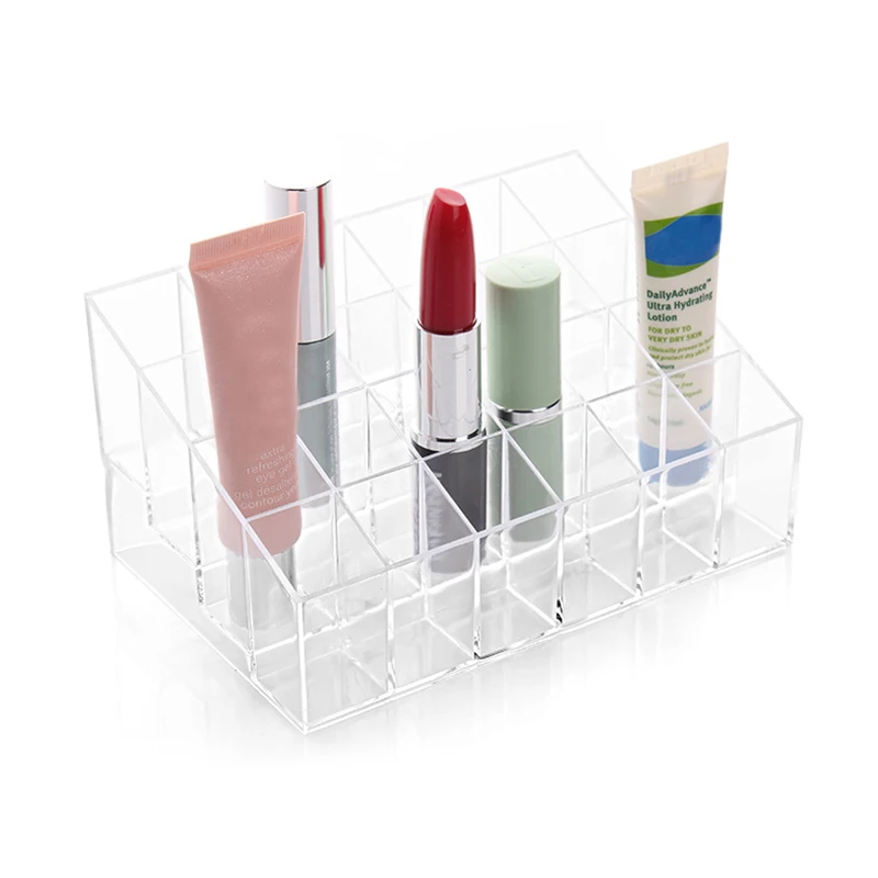 

Transparent Acrylic 24 Lipstick Display Stand Case Jewelry Box Makeup Organizer Tool Cosmetic Home Storage Holder Store