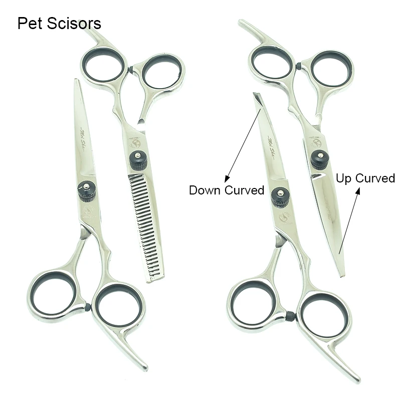 

6.0" Pet Trimming Scissors Stainless Steel Dog Cutting Scissors Thinning Shears Curved Animal Grooming Clippers Supplies HB0025