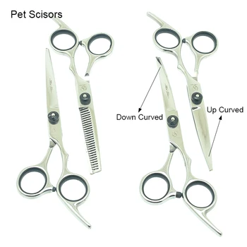 

6.0" Pet Trimming Scissors Stainless Steel Dog Cutting Scissors Thinning Shears Curved Animal Grooming Clippers Supplies HB0025