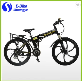 26" 36v 250w aluminum alloy folding electric mountain bicycle for Europe - Цвет: Черный