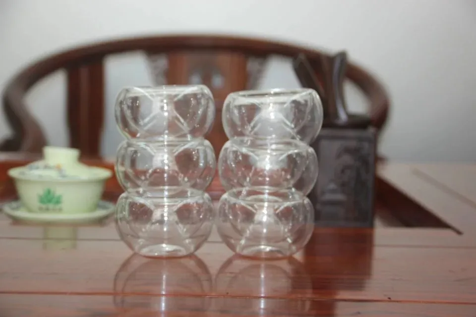 Китайский кунг-фу чайные чашки кофейные чашки двухслойная чашка Термостойкое стекло