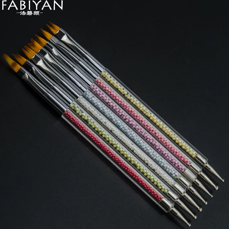 

7pcs/set Double Head French Nail Art Brush Dotting Pen Beads Dot Flowers Painting Drawing Gradient Petal Serrated Tools Manicure