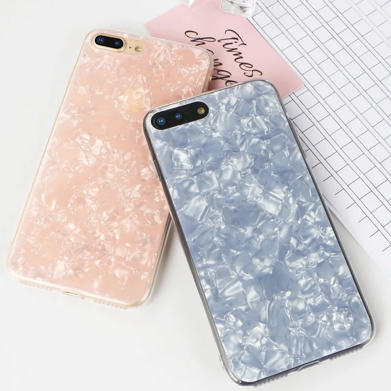 

Fashion Conch Shell Pattern Phone Case For iPhone X 8 8Plus Colorful Hard Acrylic Back Cover For iPhone 6 6S 7 7 Plus Capa Coque