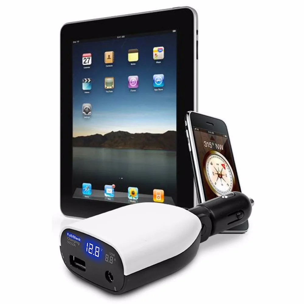 

5V 2A 17.4V 6A Output Voltmeter Car Charger For DJI Phantom 4 Pro Advanced iPhone iPad Samsung LG Xiaomi Android Phone Tablet PC
