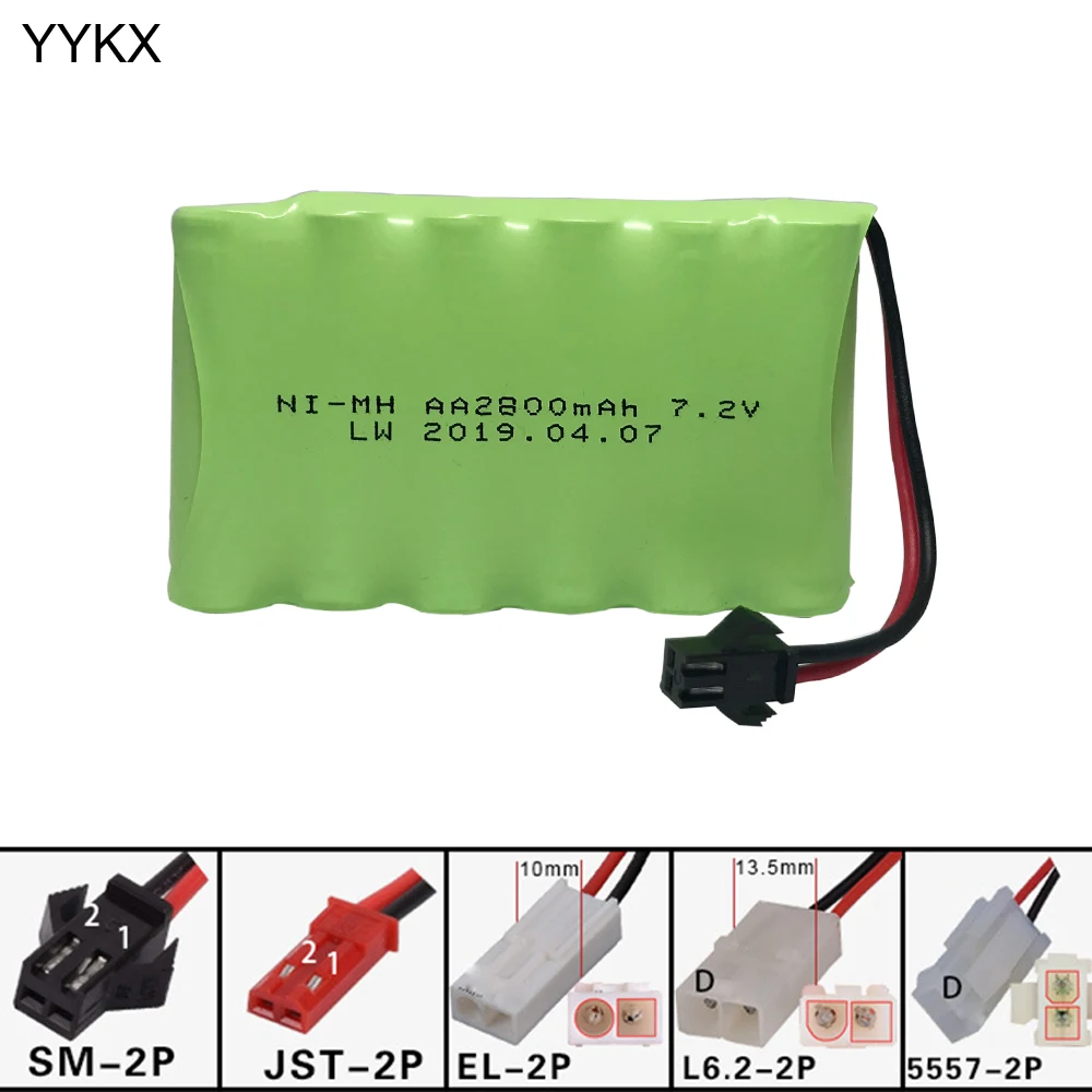 

7.2v 2800mah NIMH Battery 7.2v Ni-MH battery pack for RC toys Car Boat GUN TANK Truck Trains RC toy model Battery free shipping