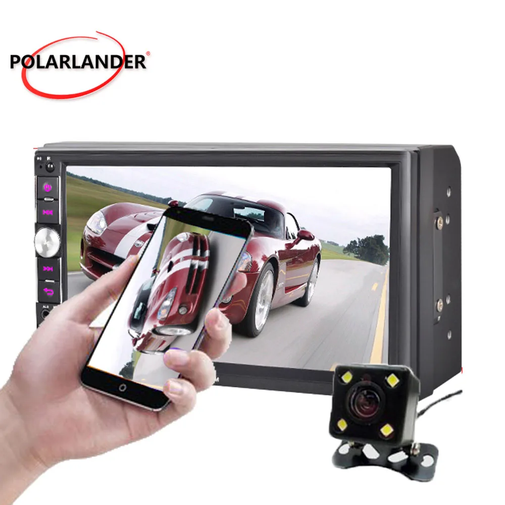 HD 1024*600 2DIN автомобильное радио стерео Handfree USB TF Bluetooth 7 &quotЗеркало Ссылка сенсорный