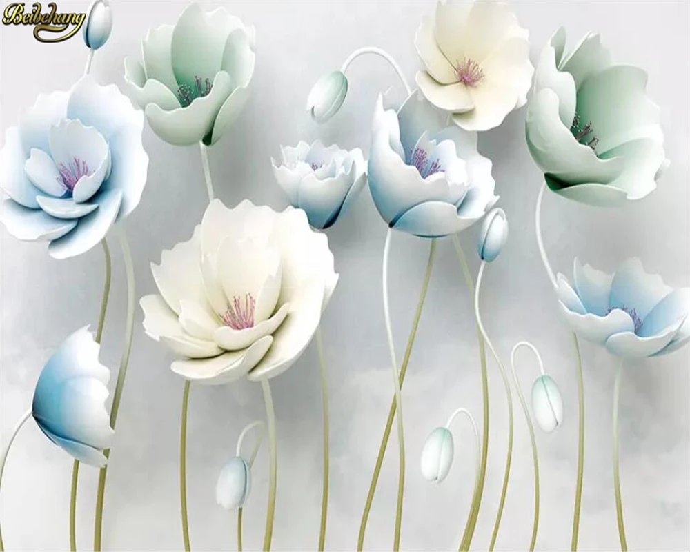 beibehang 3d wallpaper Custom wallpaper mural 3d embossed colorful carved flowers simple TV background wall papers home decor