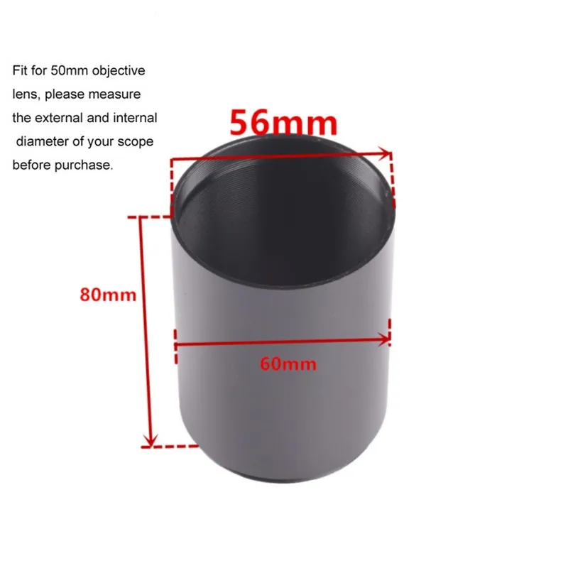 

Tactical Metal Alloy Optic Sunshade Tube Shade Replacement For Rifle scope with 50mm Or 40mm Objective Len Scope Pistol