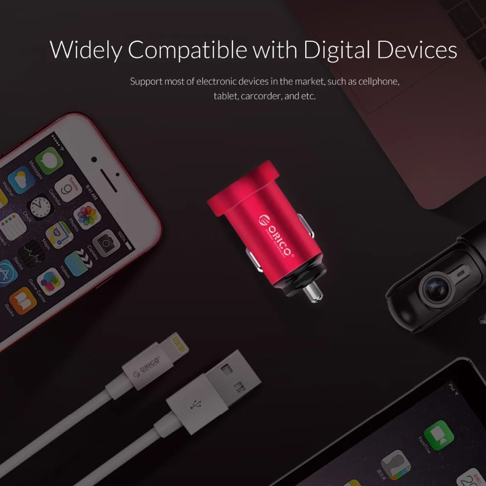 Автомобильное зарядное устройство ORICO с двумя USB портами 5 В 12 Вт|Зарядные