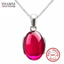 Sent Certificate! Luxury 5 Carat Red Crystal Pendant Necklace 925 Solid Sterling Silver Jewelry Necklace for Women RN116