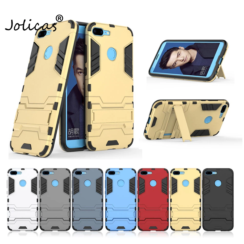 Phone Case For Huawei Honor 9 lite Armor Hard Back cover For Honor 9 Lite 9Lite Stand Cellphone Cases Anti Knock Coque