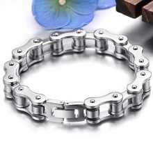 Панк 316L браслет из нержавеющей стали для мужчин байкер велосипед мотоцикл цепь мужские браслеты мужские s браслеты и браслеты модные ювелирные изделия