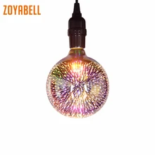 Zoyabell Led 3D лампы Эдисона, стилизованные под языки пламени E27 лампы накаливания Ретро Винтаж декоративная цветная(RGB) Крытый настенный светильник Edison 110 V 220 V лампа