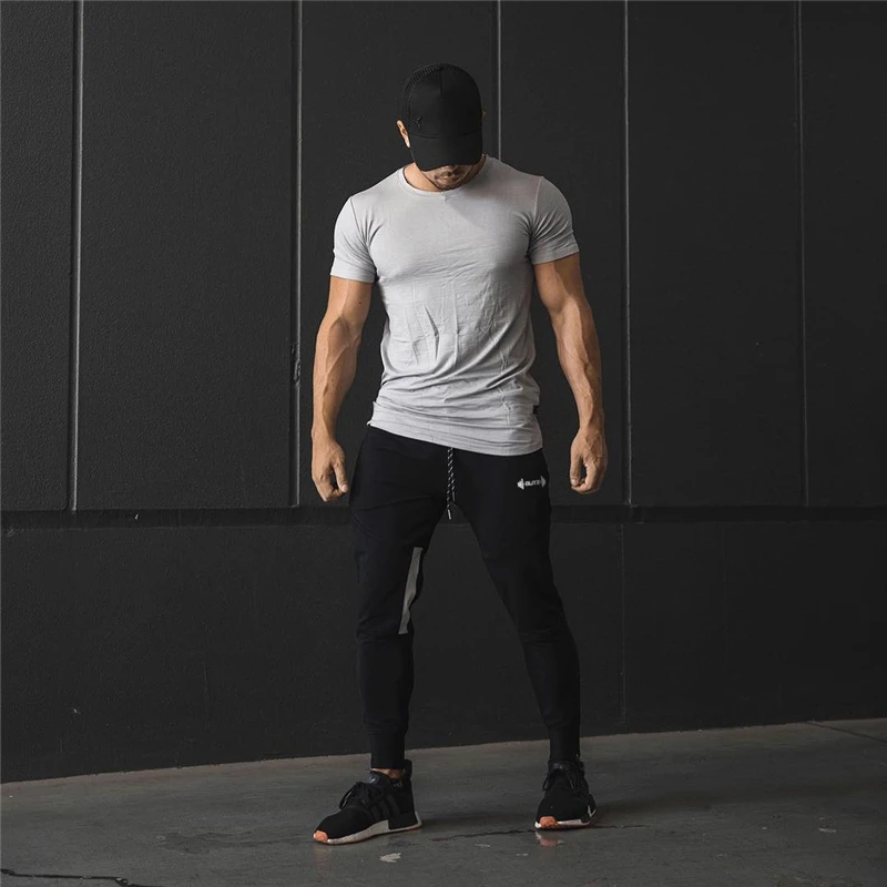Мужские спортивные штаны muscle тренировочные джоггеры повседневные осенние