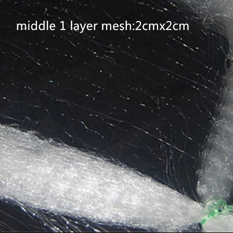 H1.4*L60 M 3layer 3.5 cm and 6.5 cm mesh sink net fish trap sticky fishing net china outdoor pesca fishing network