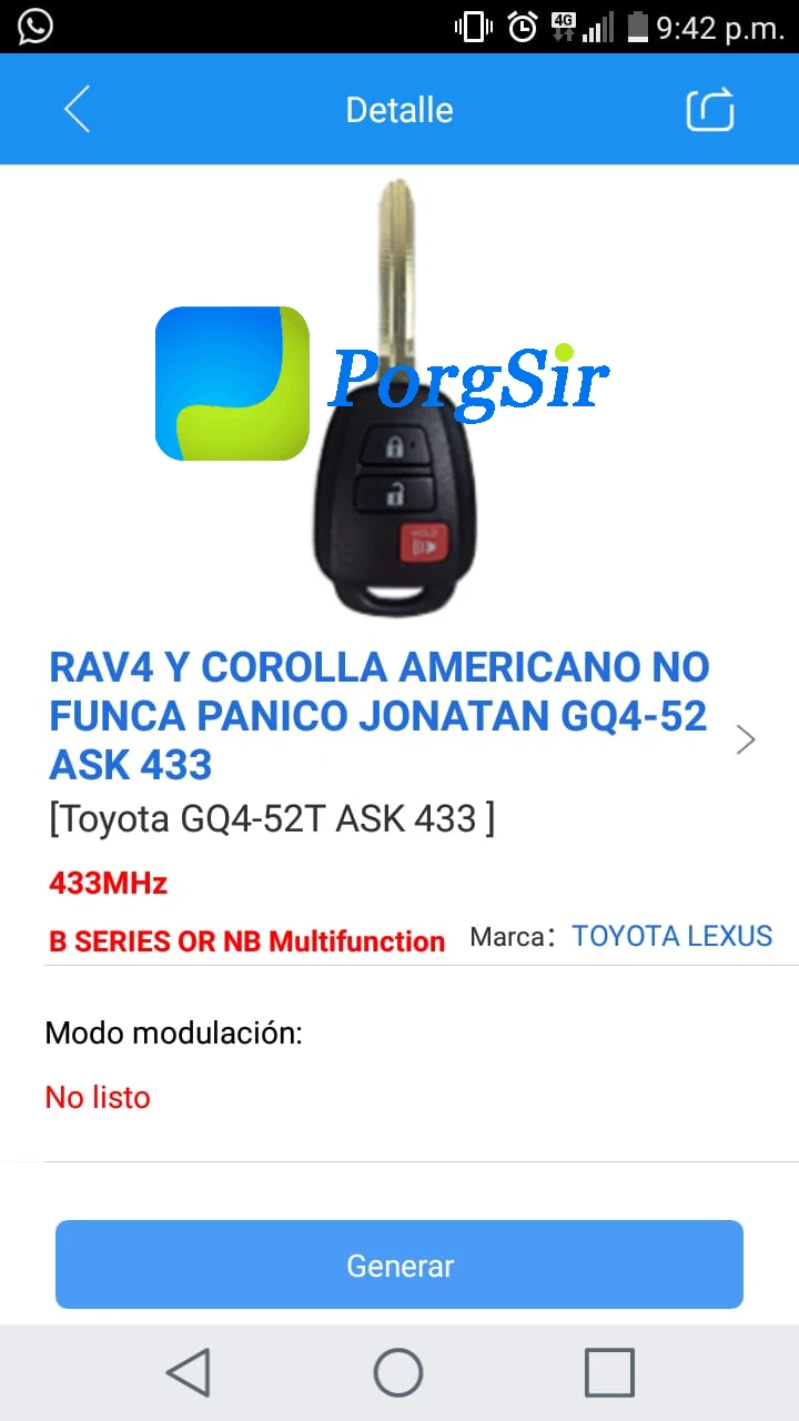 2 кнопки 433 МГц спросить дистанционного Управление ключ для Toyota RAV4 Corolla приходят с н чип FCCID: GQ4-52T