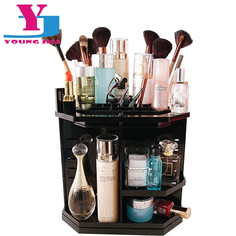 

360 Degree Supper Make Up Tool Set Storage Cosmetic Display Portable Waterproof ABS Brush Lipstick Bigger Storage Stand Box Set