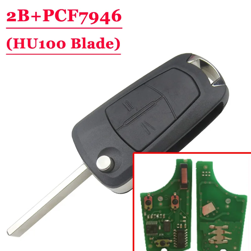 Prix Livraison gratuite (1 pièce) 2 Bouton Flip Télécommande de la Clé 433 MHZ Pour Opel Vectra C Avec 7946 puce avec une bonne qualité