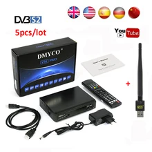 5pcs DMYCO V9S PRO HD Satellite Receiver FTA DVB-S2 tv receptor 1080P support Biss Key newcam 3G Youtube Youporn with USB WIFI