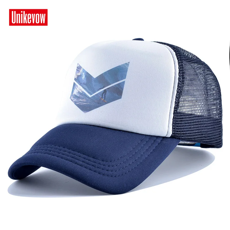 

UNIKEVOW New printed Mesh Baseball Cap Men Summer Outdoor Sport Snapback Hat Women Racing Cap Hip Hop Casquette Skateboard