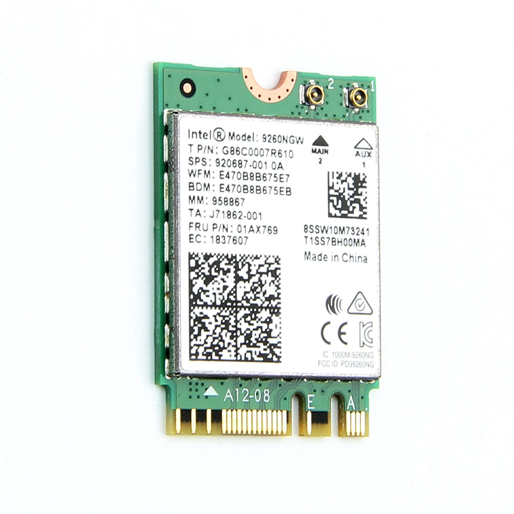 

1730Mbps Dual Band MU-MIMO Wireless-AC 9260 NGFF Wifi Network Card For Intel 9260NGW M.2 802.11ac Wi-fi Bluetooth 5.0 For Win 10