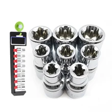 Hangable 8Pcs 1/2 Inch Torx Star Socket Set E Type E10 E11 E12 E14 E16 E20 E22 E24Hand Repair Tools