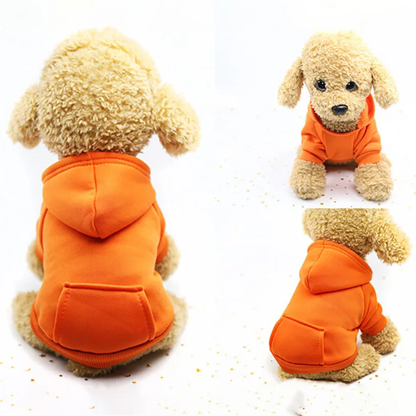 Winter Dog Coats Cotton Fleece Soft Wear Jackets With Cap And Pocket Chihuahua Pets Coats Clothes Solid Pets Supplies #F#40NV2 (11)