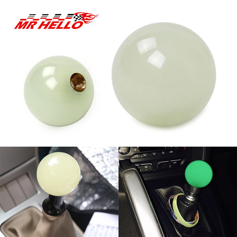 Universal Car Green Glow In The Dark Shift Knob For Manual/Automatic Short Throw Gear Shifter With dapter for hond toyota