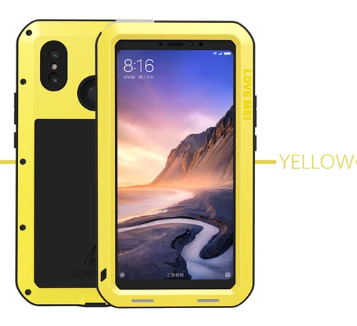 Xio mi Max3 LOVE MEI Armor металлический водонепроницаемый противоударный чехол для Xiaomi mi Max 3 мощный алюминиевый чехол для Xiao mi Max3 чехол - Цвет: yellow