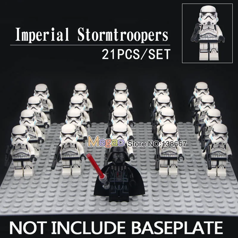 

21PCS/LOT Legoing Star Wars Imperial Stormtrooper Army Military Clone Trooper Building Blocks Figures Action Bricks Kids Toys
