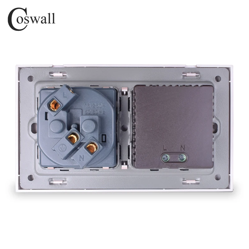 COSWALL 146 розетка настенного типа 16A стандарт ЕС с двойным USB смарт зарядным портом