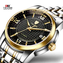 Luxury Brand TEVISE Business Men Watch Calendar Automatic Mechanical Watch Steel Waterproof Luminous Casual Male Wrist Watches tevise business mechanical watches mens military quality brand automatic watch men gold steel calendar waterproof relojes hombre