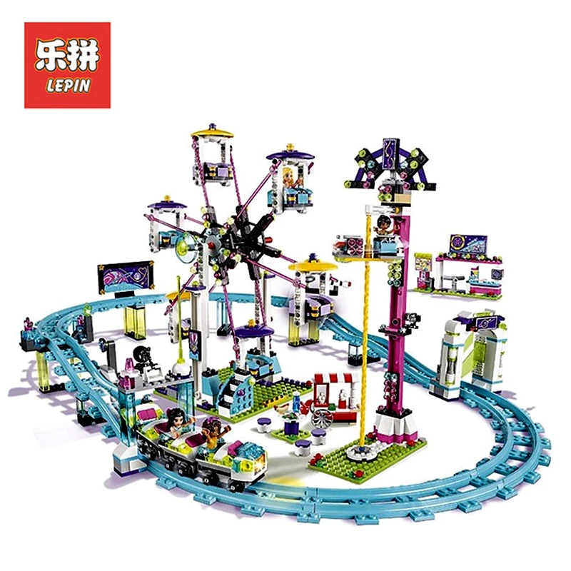 

In Stock Lepin Sets Friend Figures 01008 1124Pcs Amusement Park Roller Coaster Model Building Kits Blocks Bricks Girl Toys 41130