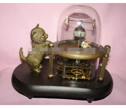 Works Wonderful fish-pot glass machine clock with cute cat Brass Fine Arts Crafts decoration | Дом и сад