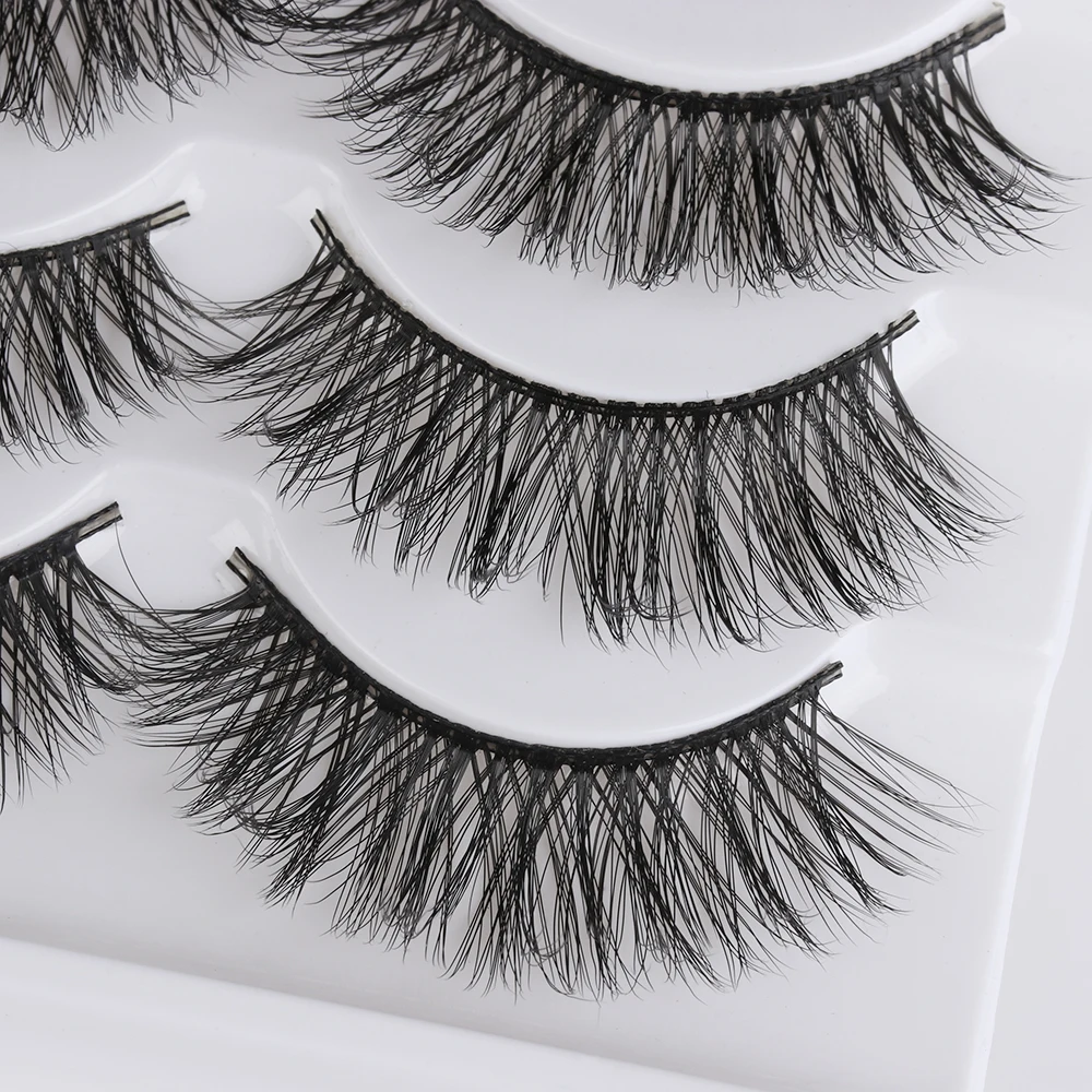5 Pairs Messy Crisscross Thick Handmade Natural False Eyelashes 3D